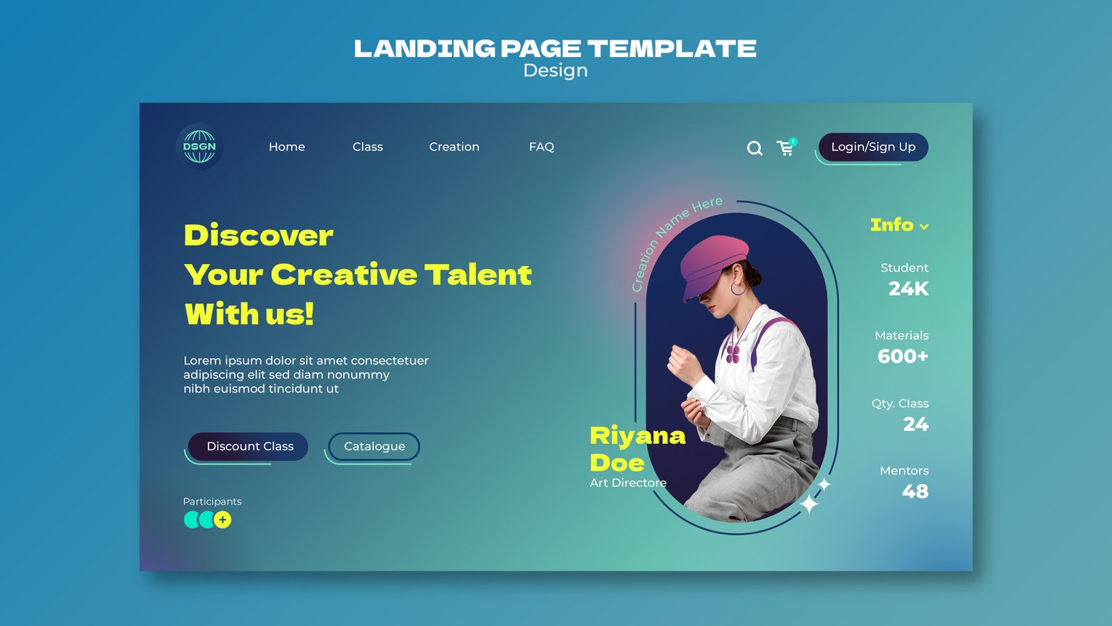 Aperçu de template landing page pour site vitrine